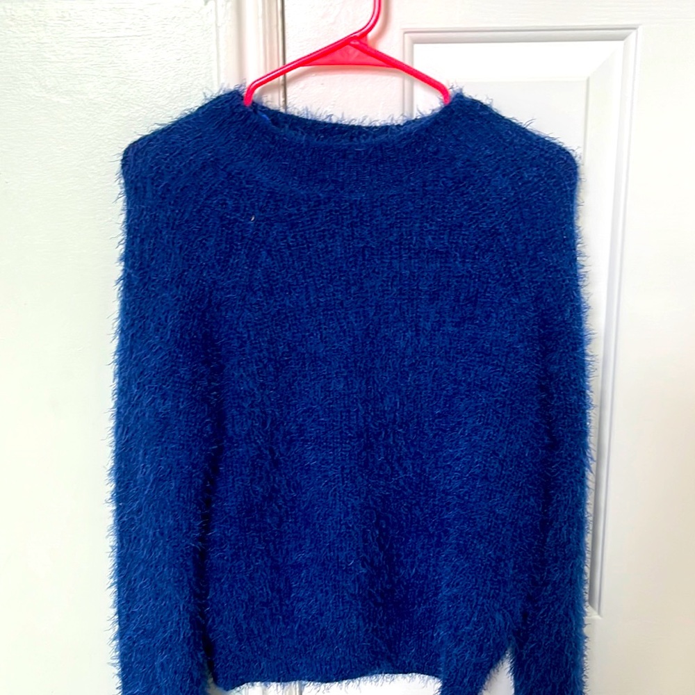 Blue fuzzy sweater